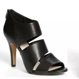 Vince Camuto Karmi Peep Toe Black Leather Booties